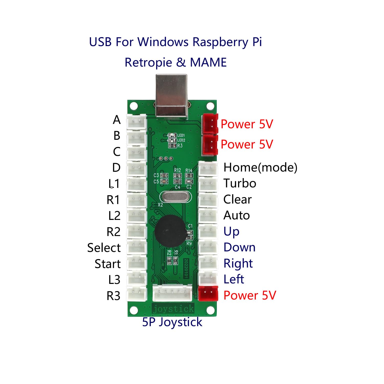 Amazon.com: SJ@JX Arcade Game Controller USB Encoder Zero Delay 2